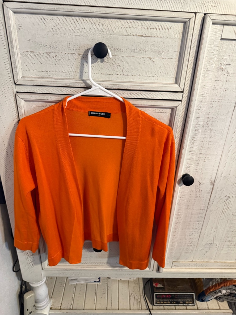 Urban Coco Orange Open-Front Women's Cardigan
